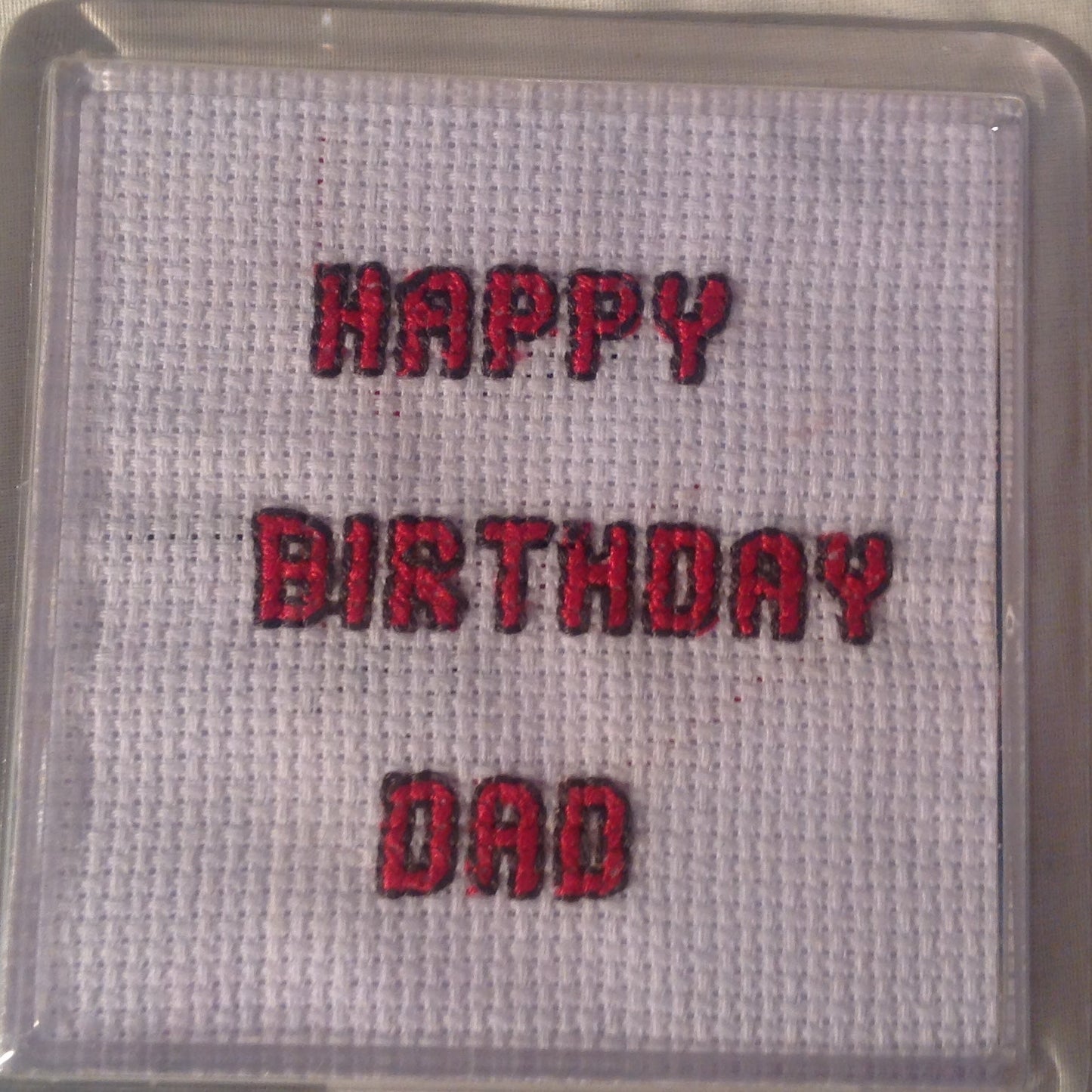 HAND MADE CROSS STICH FRIDGE MAGNET INCLUDING P&P TO UK SALE ON 2 ITEMS PLUS ACROSS MY SHOP CODE 132