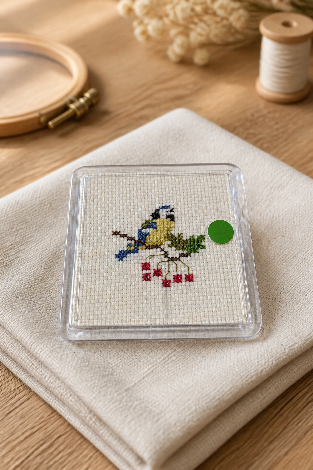 HAND MADE CROSS STICH COASTER INCLUDING P&P TO UK SALE ON 2 ITEMS PLUS ACROSS MY SHOP CODE 116