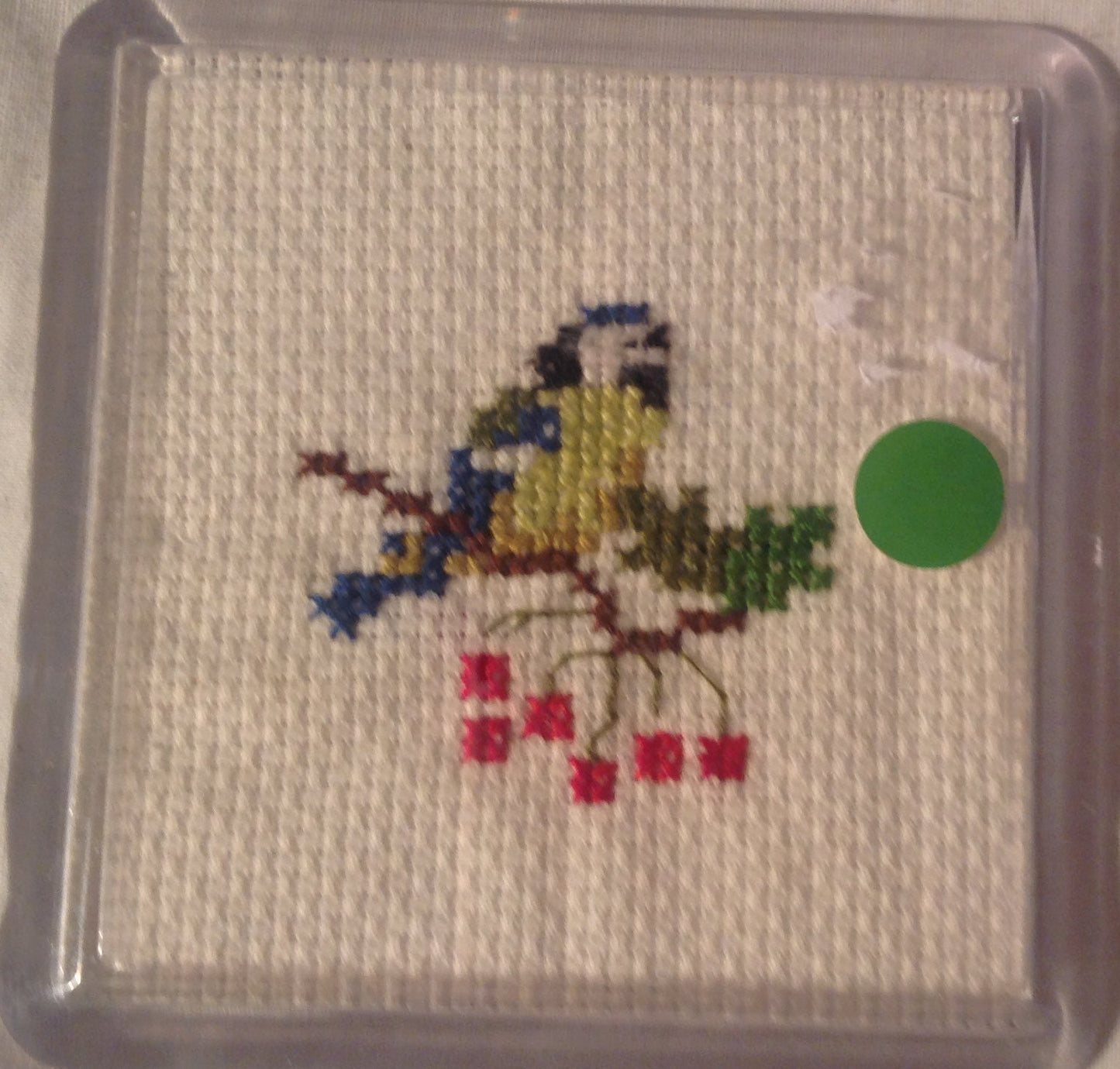 HAND MADE CROSS STICH COASTER INCLUDING P&P TO UK SALE ON 2 ITEMS PLUS ACROSS MY SHOP CODE 116