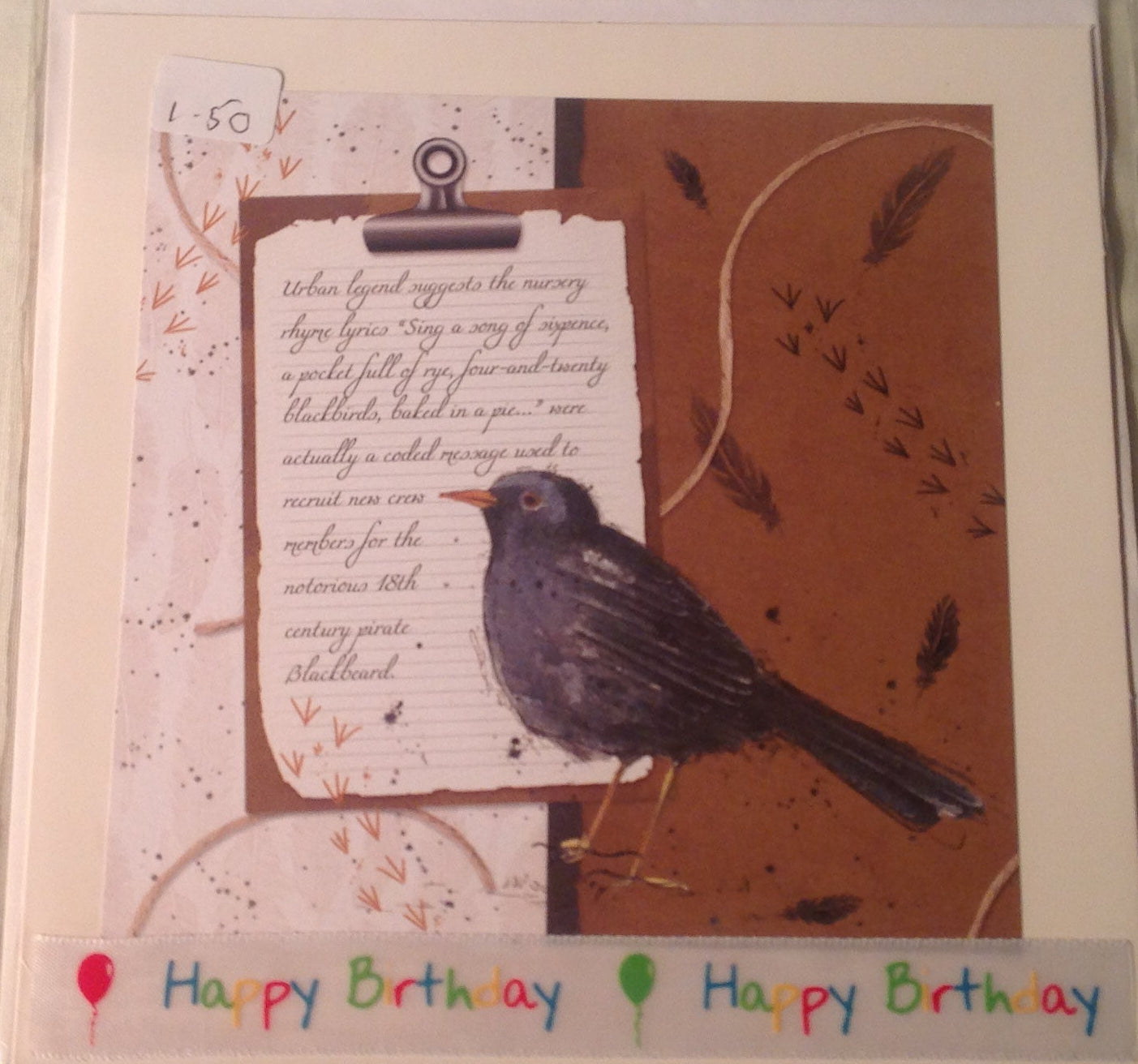 6x6 INCH BIRD CARDS HAPPY BIRTHDAY INCLUDING P&P TO UK CODE 29