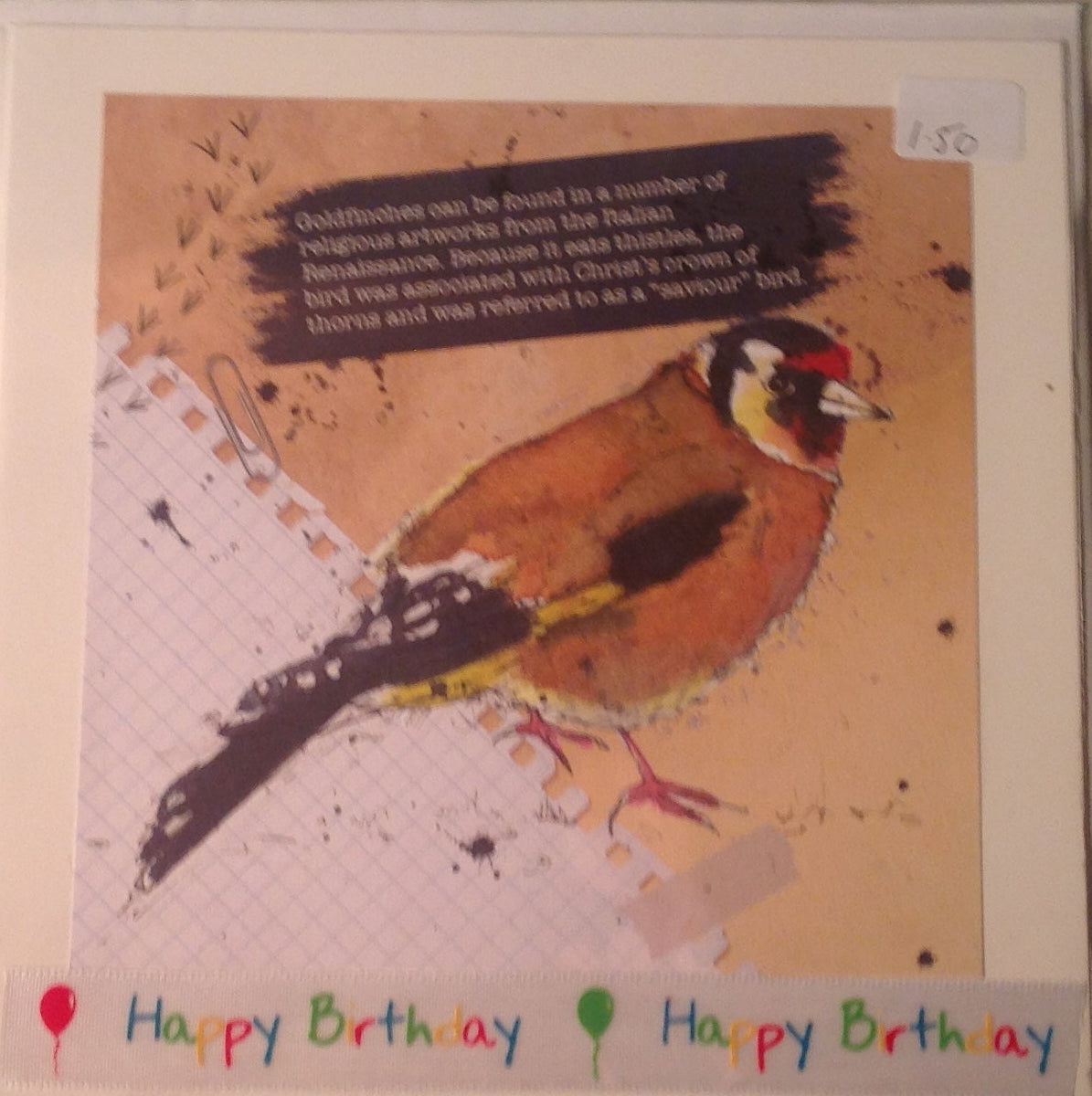 6x6 INCH BIRD CARDS HAPPY BIRTHDAY INCLUDING P&P TO UK CODE 32