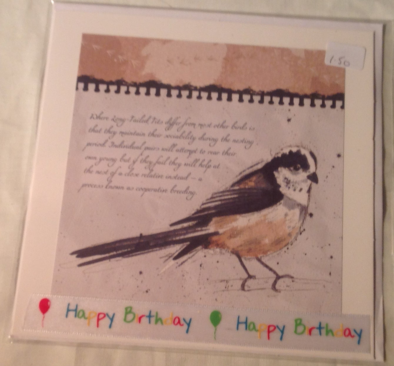 6x6 INCH BIRD CARDS HAPPY BIRTHDAY INCLUDING P&P TO UK CODE 34