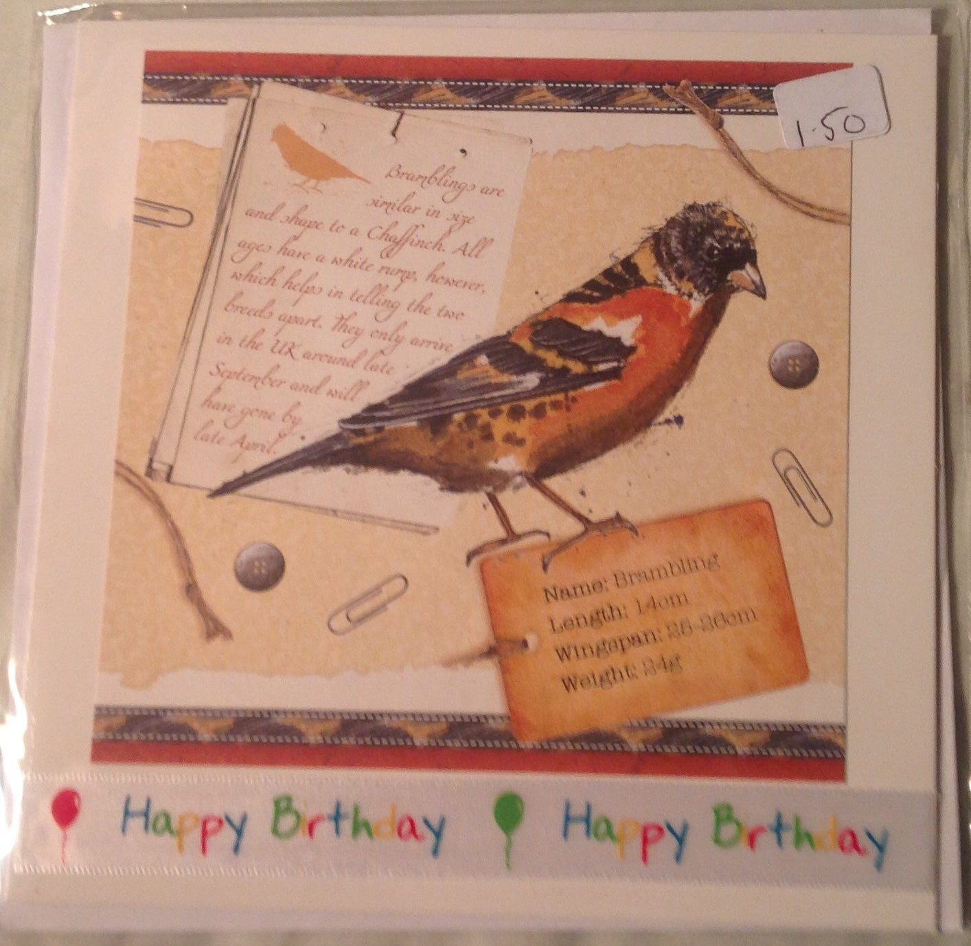 6x6 INCH BIRD CARDS HAPPY BIRTHDAY INCLUDING P&P TO UK CODE 38