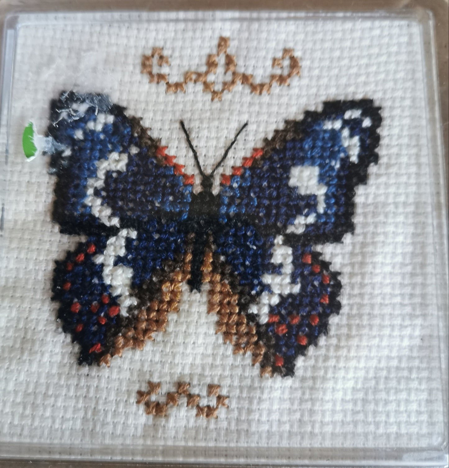 HAND MADE CROSS STICH COASTER INCLUDING P&P TO UK SALE ON 2 ITEMS PLUS ACROSS MY SHOP CODE 122