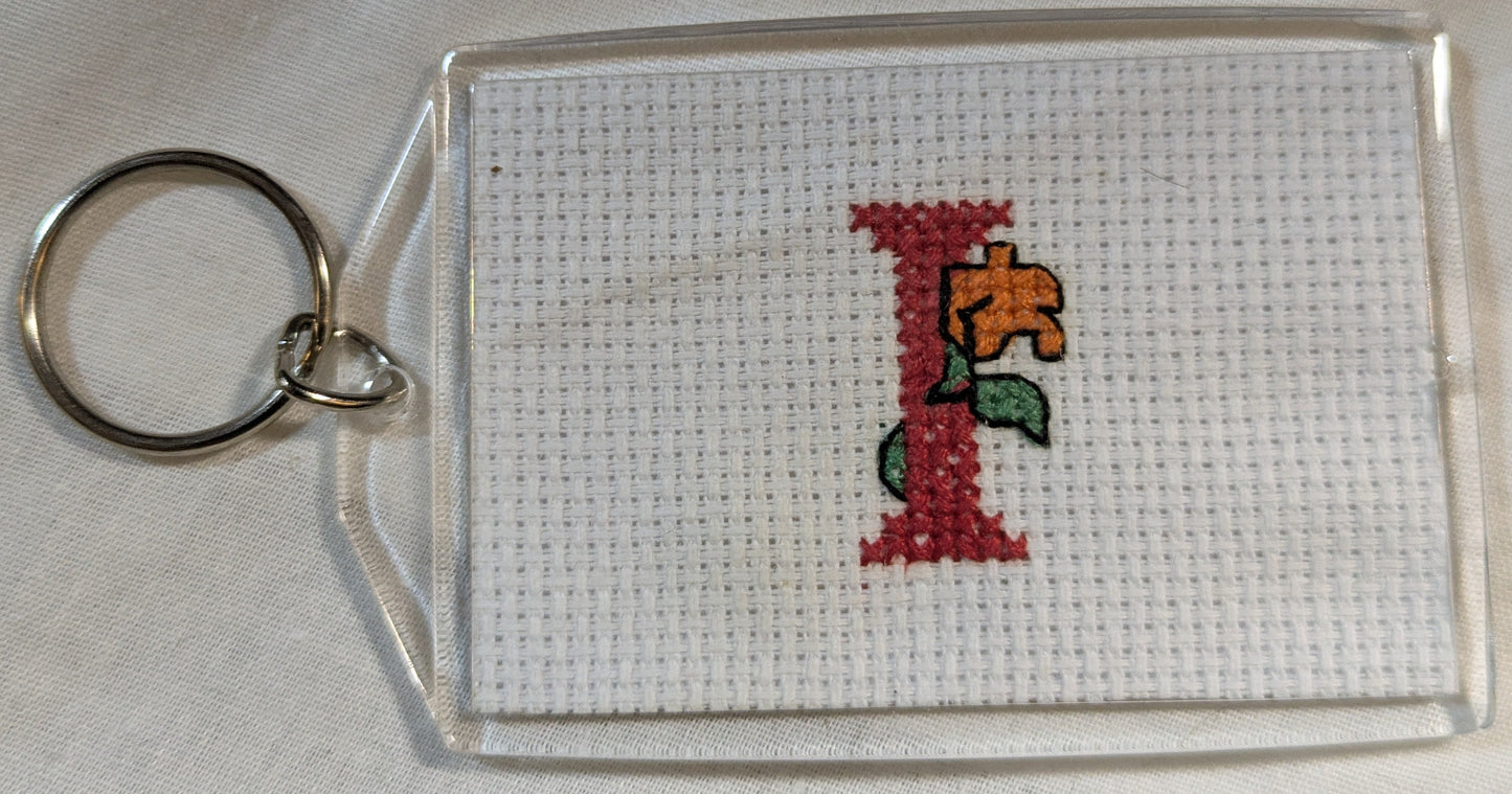 CROSS STITCH LARGE KEYRINGS INCLUDING P&P TO UK SALE ON 2 ITEMS + ACROSS MY SHOP CODE 273