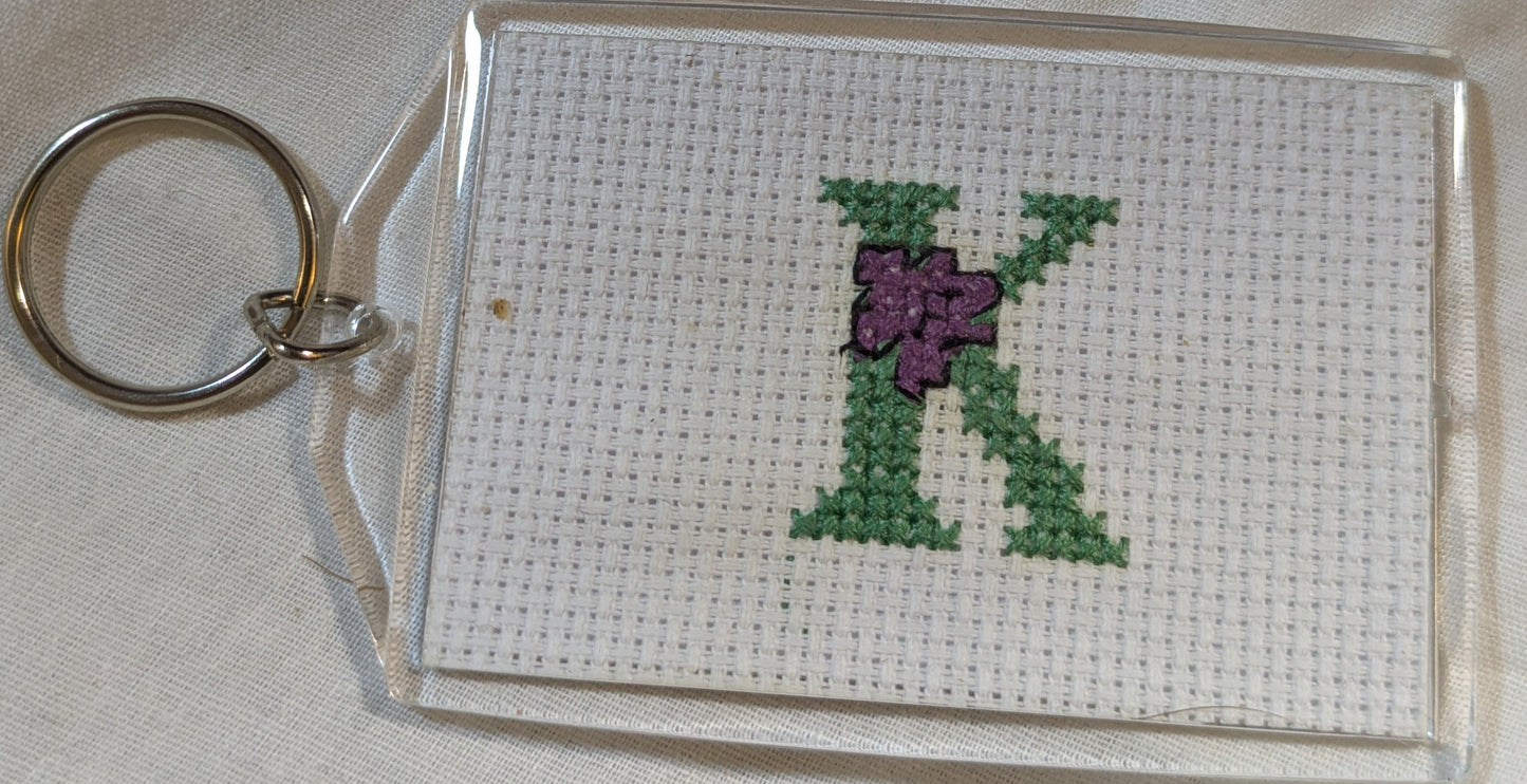 CROSS STITCH LARGE KEYRINGS INCLUDING P&P TO UK SALE ON 2 ITEMS + ACROSS MY SHOP CODE 275