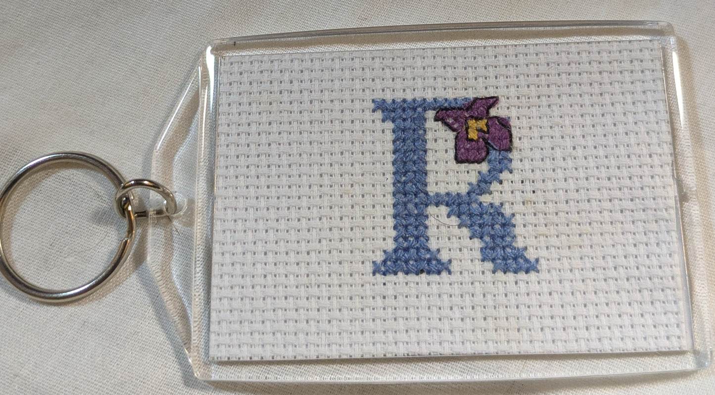 CROSS STITCH LARGE KEYRINGS INCLUDING P&P TO UK SALE ON 2 ITEMS + ACROSS MY SHOP CODE 282