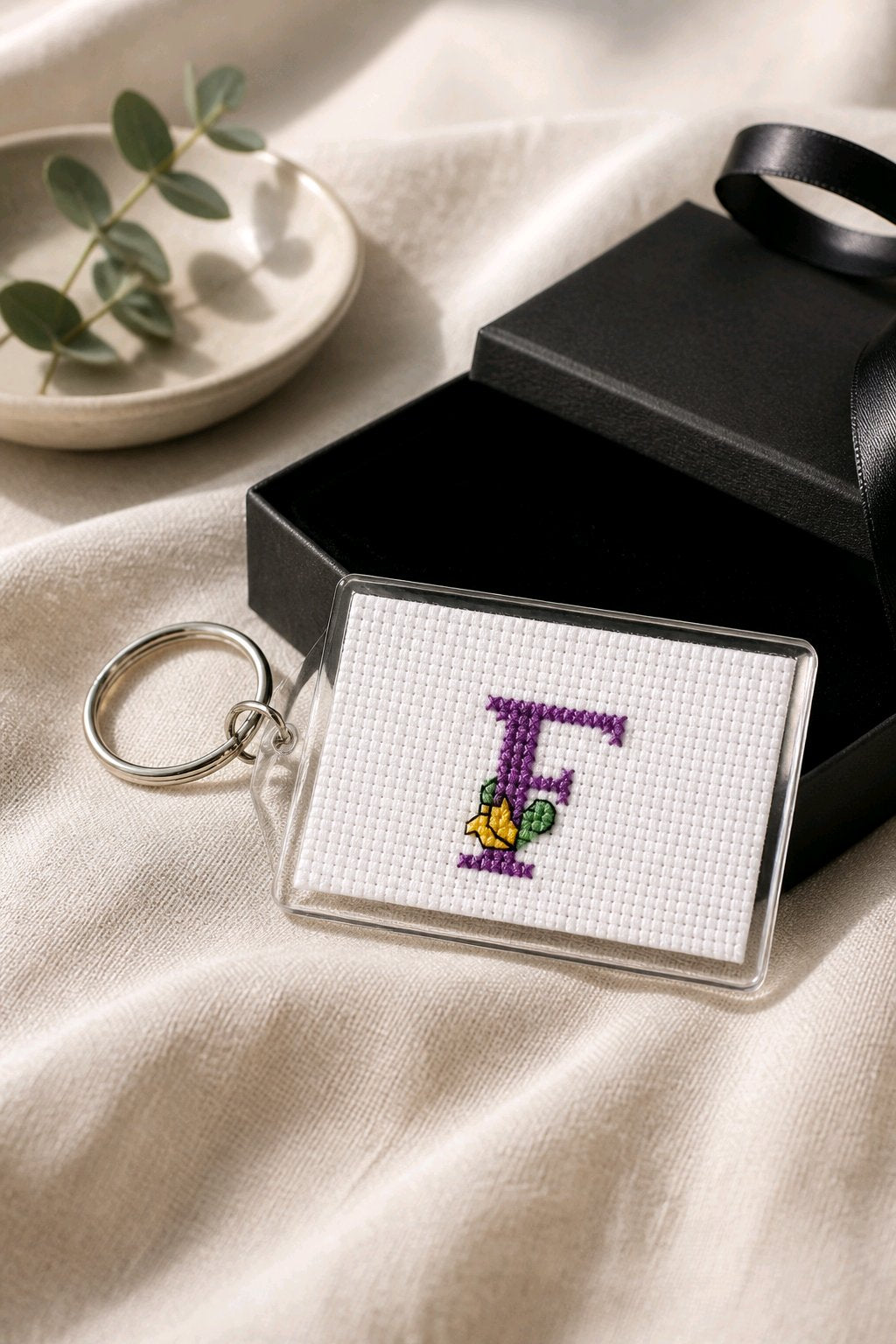 CROSS STITCH LARGE KEYRINGS INCLUDING P&P TO UK SALE ON 2 ITEMS + ACROSS MY SHOP CODE 270