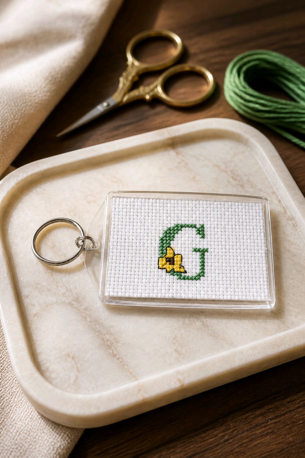 CROSS STITCH LARGE KEYRINGS INCLUDING P&P TO UK SALE ON 2 ITEMS + ACROSS MY SHOP CODE 271