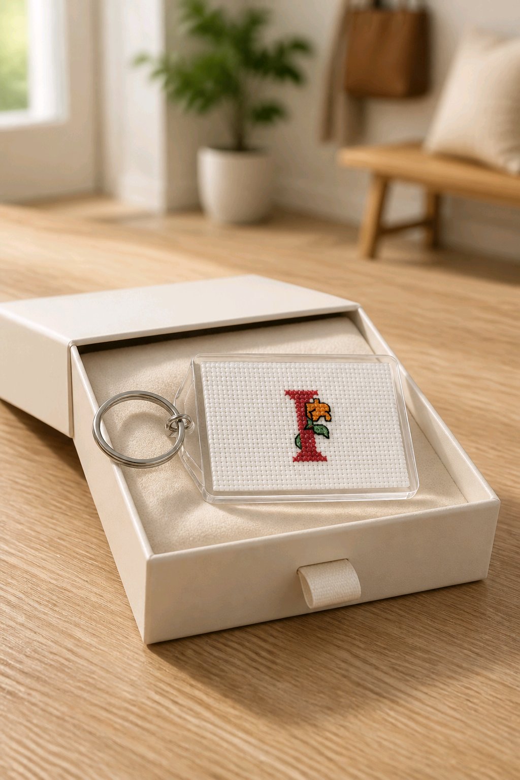 CROSS STITCH LARGE KEYRINGS INCLUDING P&P TO UK SALE ON 2 ITEMS + ACROSS MY SHOP CODE 273