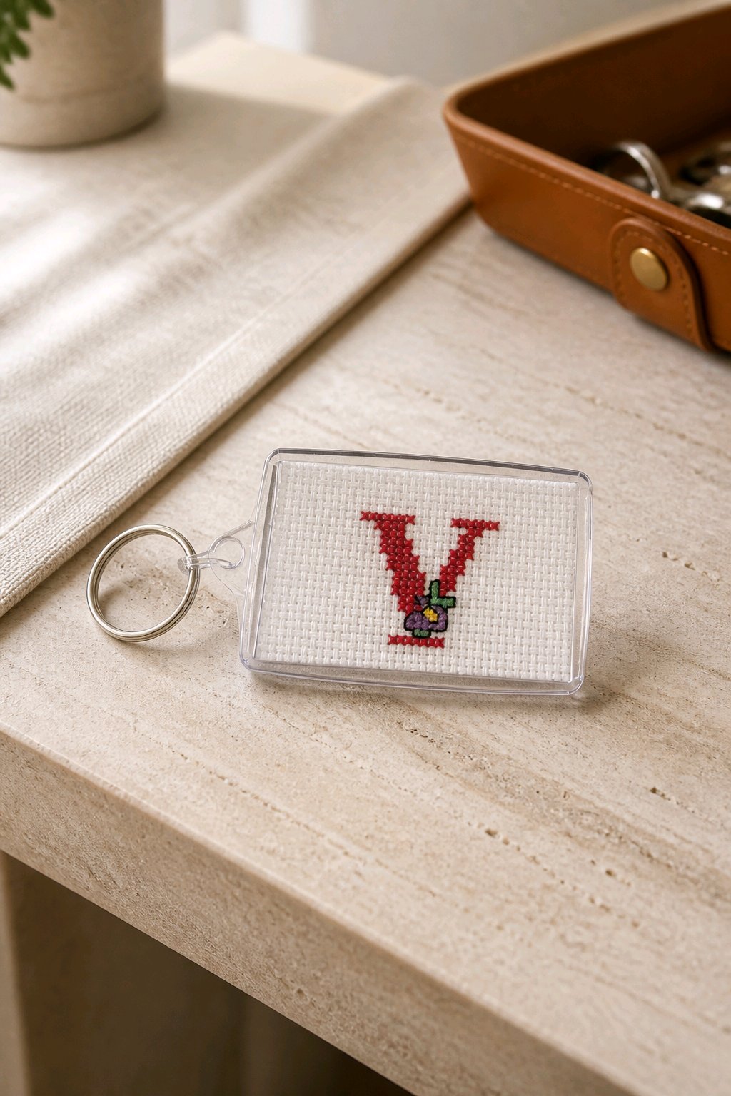 CROSS STITCH LARGE KEYRINGS INCLUDING P&P TO UK SALE ON 2 ITEMS + ACROSS MY SHOP CODE 286