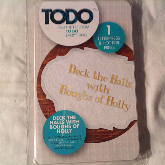 TODO LETTERPRESS DECK THE HALLS WITH BOUGHS OF HOLLY SALE ON 2 ITEMS + ACROSS MY SHOP INCLUDING P&P TO UK CODE 4