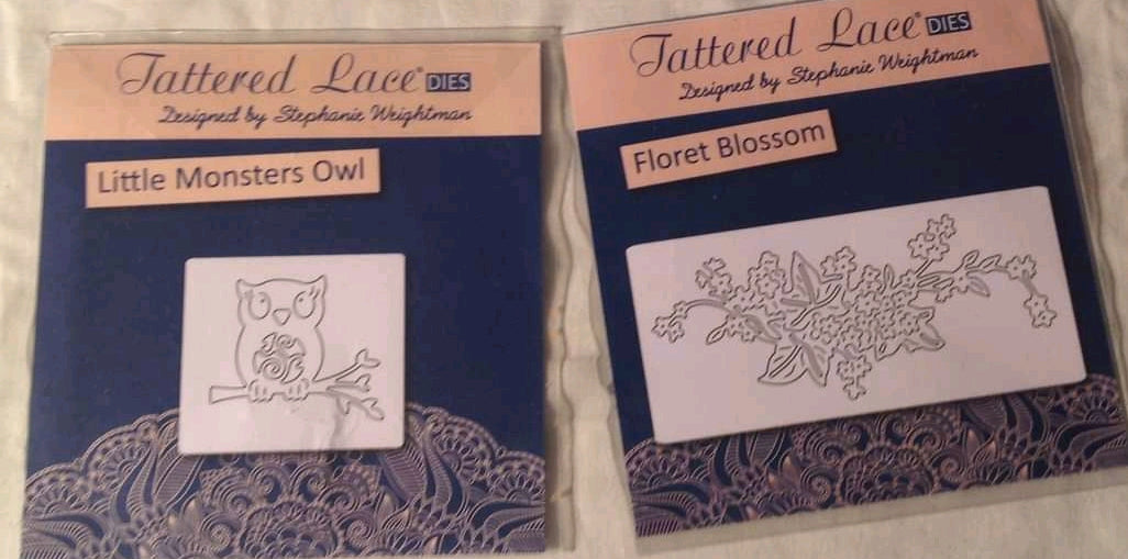TATTERED LACE DIES FLORET BLOSSOM + LITTLE MONSTERS OWL SALE ON 2 ITEMS + ACROSS MY SHOP INCLUDING P&P TO UK CODE 8