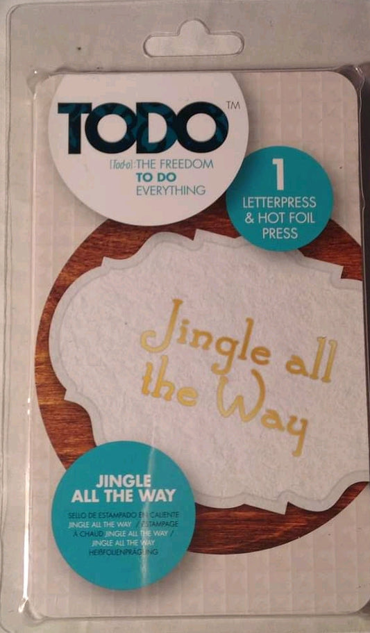 TODO LETTERPRESS & HOT FOIL PRESS JINGLE ALL THE WAY SALE ON 2 ITEMS + ARCOSS MY SHOP INCLUDING P&P TO UK CODE 10