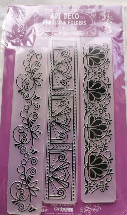 ART DECO EMBOSSING FOLDERS 3 BORDER SET SALE ON 2 ITEM + ACROSS MY SHOP INCLUDING P&P TO UK CODE 24