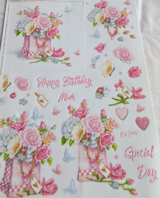 BUY 2 6X6 INCH 3D CARD KITS SALE ON TWO ITEMS PLUS ACROSS MY SHOP P&P INCLUDED TO UK CODE 236