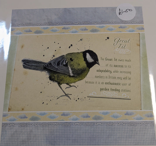 HAND MADE 6x6 INCH BIRD CARDS SALE ON 2 ITEMS ACROSS MY SHOP INCLUDING P&P TO UK  CODE 27