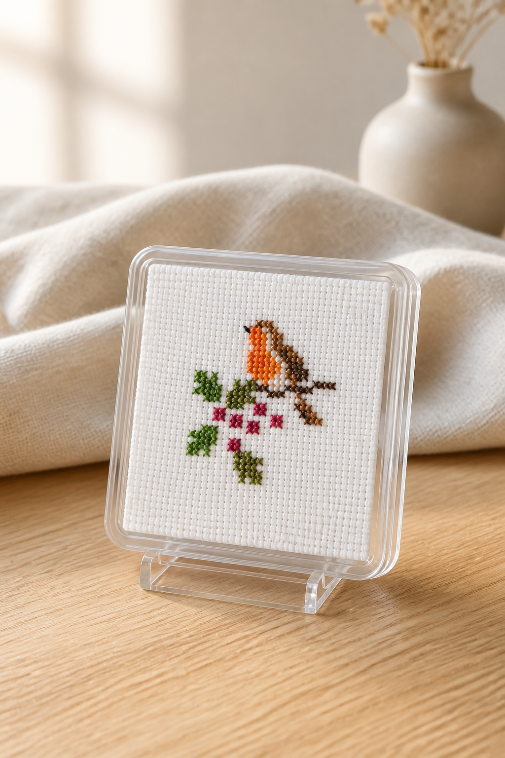 HAND MADE CROSS STICH COASTER INCLUDING P&P TO UK SALE ON 2 ITEMS PLUS ACROSS MY SHOP CODE 119