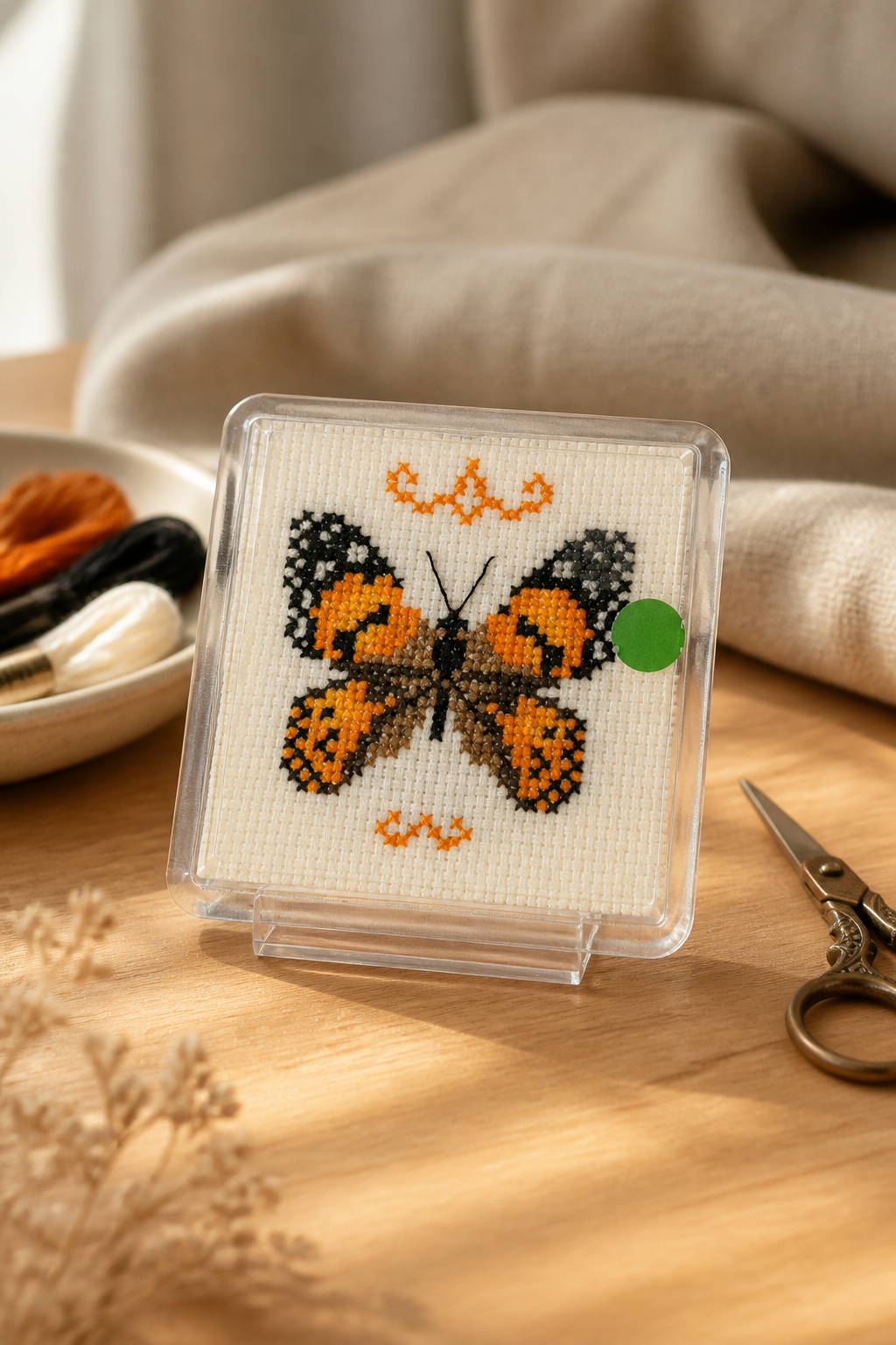 HAND MADE CROSS STICH COASTER INCLUDING P&P TO UK SALE ON 2 ITEMS PLUS ACROSS MY SHOP CODE 120