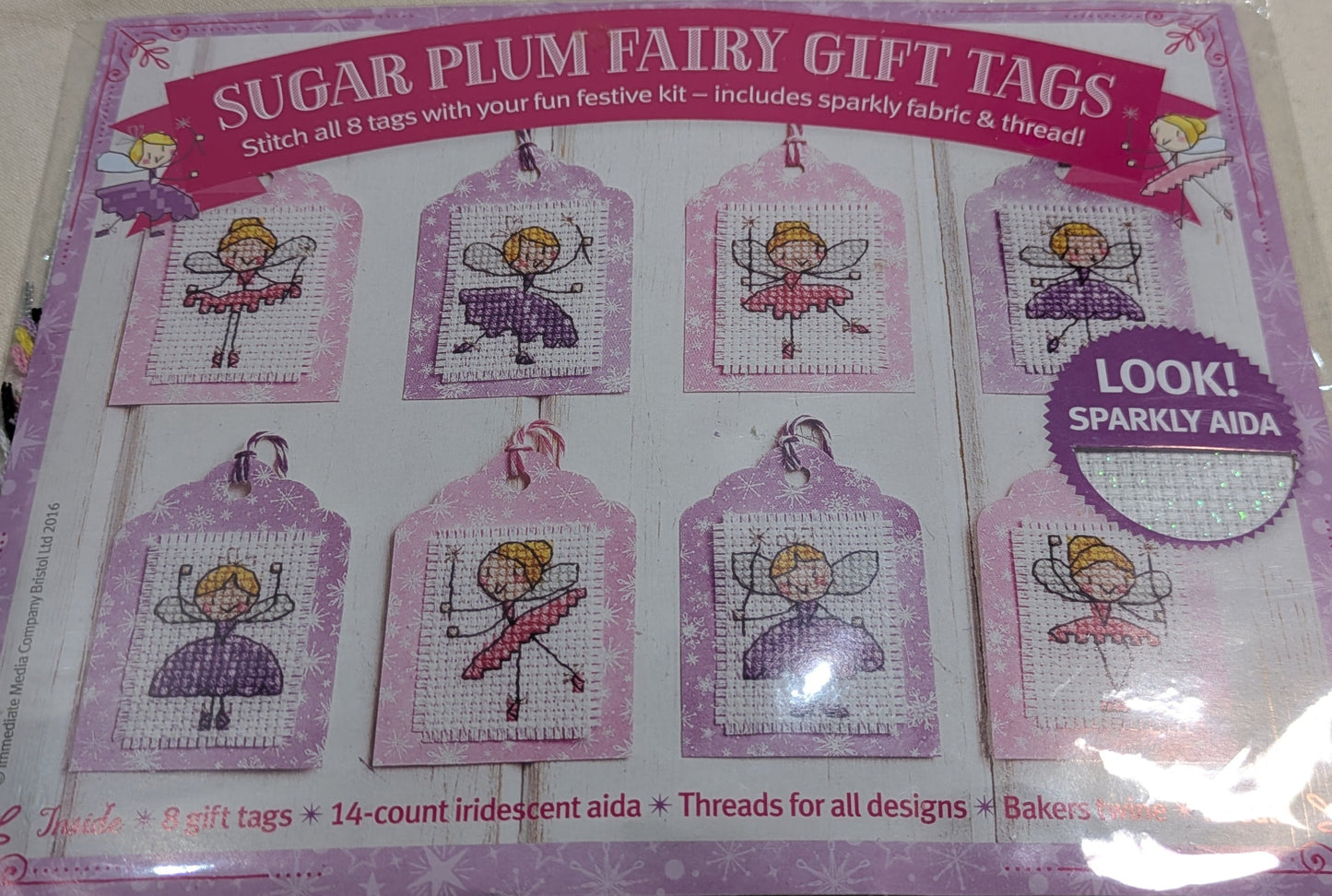 CROSS STITCH SUGAR PLUM FAIRY GIFT TAGS KIT INCLUDING P&P TO UK SALE ON 2 ITEMS PLUS ACROSS MY SHOP CODE 13