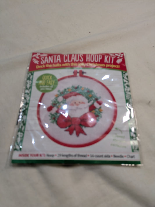 CROSS STITCH SANTA CLAUS HOOP KIT INCLUDING P&P TO UK SALE ON 2 ITEMS PLUS ACROSS MY SHOP CODE 15