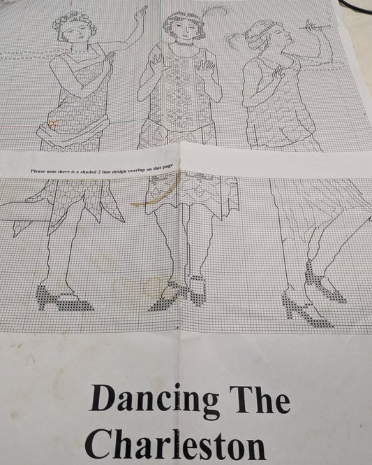 USED CROSS STICH CHART OF DANCING THE CHARLESTON INCLUDING P&P TO UK SALE ON 2 ITEMS PLUS ACROSS MY SHOP CODE 25