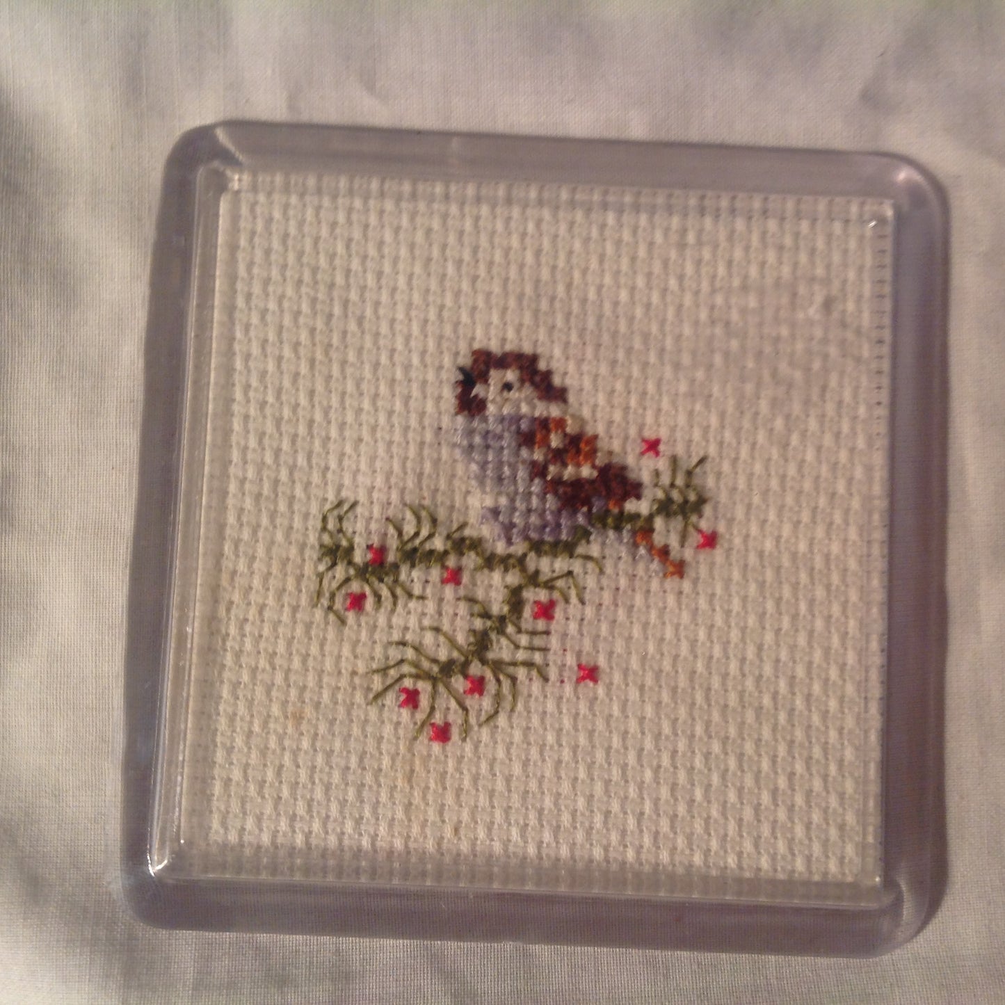 CROSS STITCH COASTER INCLUDING P&P TO UK CODE 117