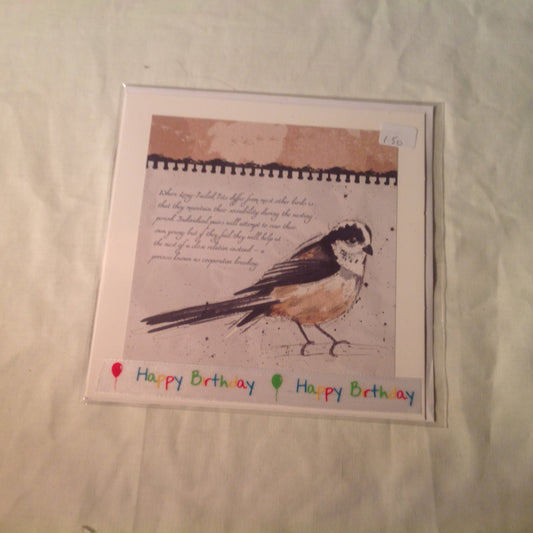 6x6 INCH BIRD CARDS HAPPY BIRTHDAY INCLUDING P&P TO UK  CODE 34