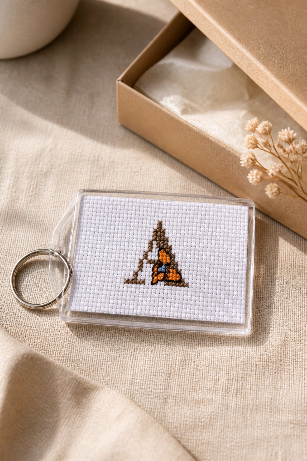 CROSS STITCH LARGE KEYRINGS INCLUDING P&P TO UK SALE ON 2 ITEMS + ACROSS MY SHOP CODE 265