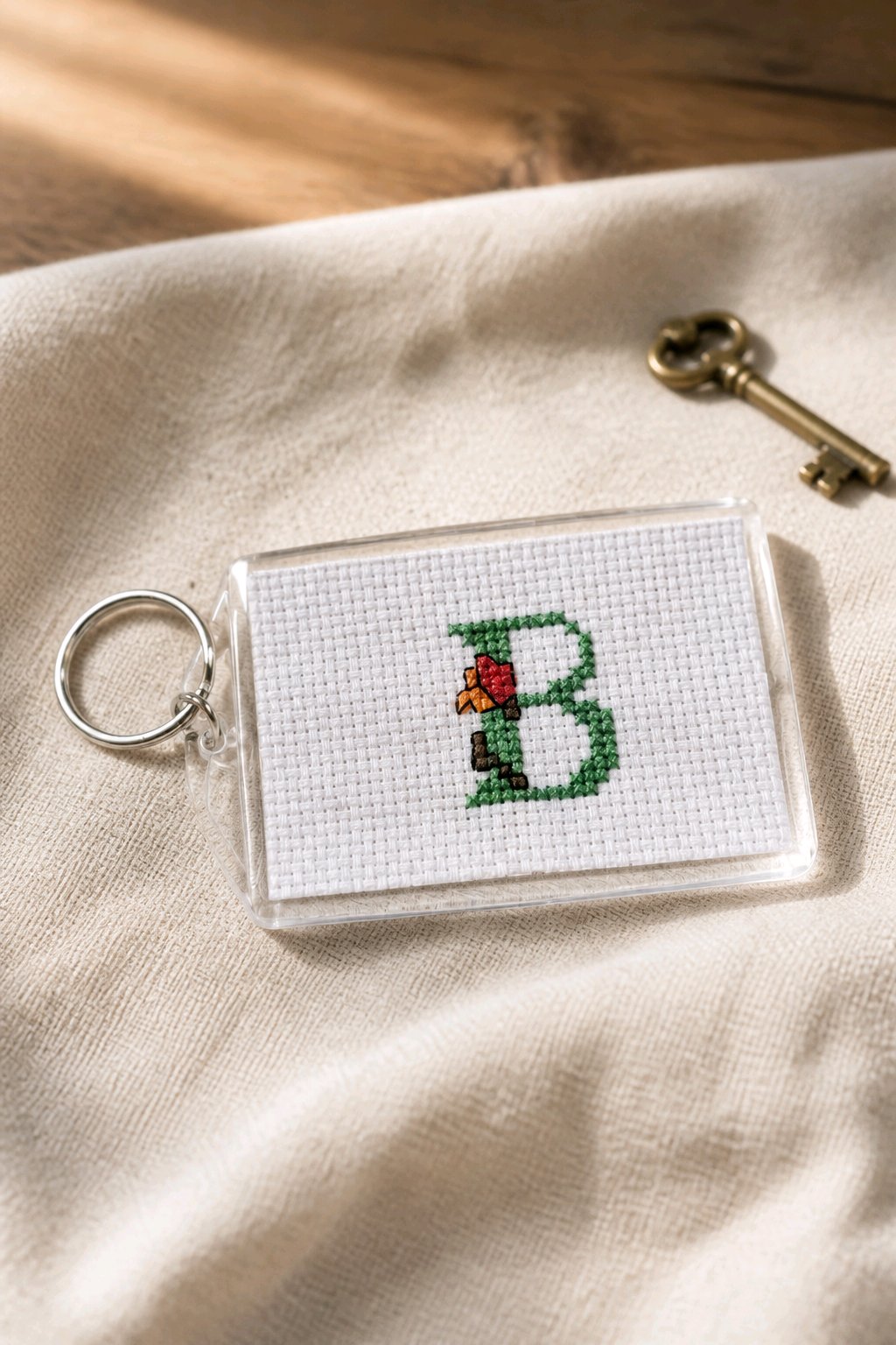 CROSS STITCH LARGE KEYRINGS INCLUDING P&P TO UK SALE ON 2 ITEMS + ACROSS MY SHOP CODE 266