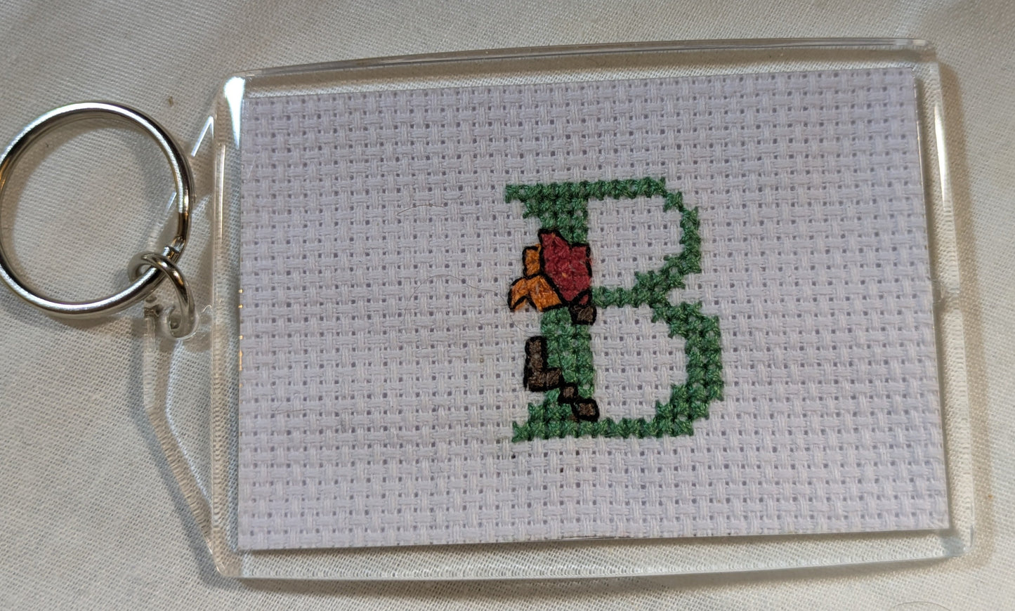 CROSS STITCH LARGE KEYRINGS INCLUDING P&P TO UK SALE ON 2 ITEMS + ACROSS MY SHOP CODE 266