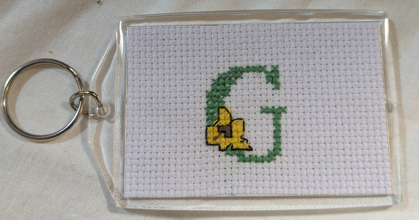 CROSS STITCH LARGE KEYRINGS INCLUDING P&P TO UK SALE ON 2 ITEMS + ACROSS MY SHOP CODE 271