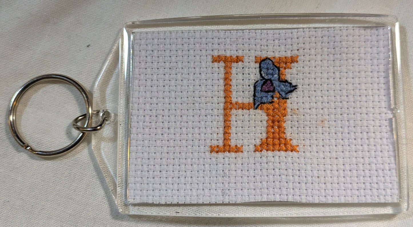 CROSS STITCH LARGE KEYRINGS INCLUDING P&P TO UK SALE ON 2 ITEMS + ACROSS MY SHOP CODE 272