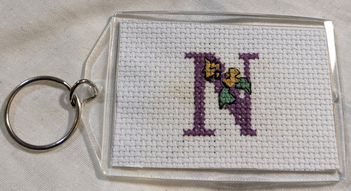 CROSS STITCH LARGE KEYRINGS INCLUDING P&P TO UK SALE ON 2 ITEMS + ACROSS MY SHOP CODE 278