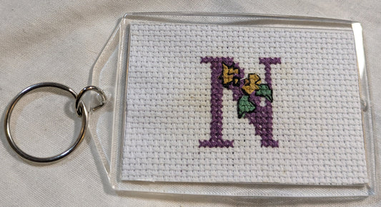 CROSS STITCH LARGE KEYRINGS INCLUDING P&P TO UK SALE ON 2 ITEMS + ACROSS MY SHOP CODE 278