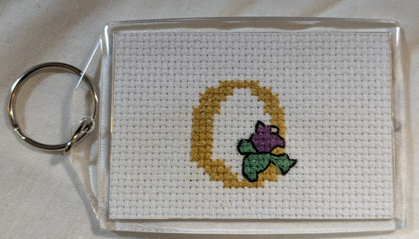 CROSS STITCH LARGE KEYRINGS INCLUDING P&P TO UK SALE ON 2 ITEMS + ACROSS MY SHOP CODE 279