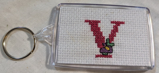 CROSS STITCH LARGE KEYRINGS INCLUDING P&P TO UK SALE ON 2 ITEMS + ACROSS MY SHOP CODE 286