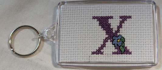 CROSS STITCH LARGE KEYRINGS INCLUDING P&P TO UK SALE ON 2 ITEMS + ACROSS MY SHOP CODE 289