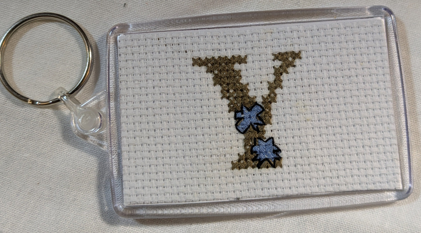 CROSS STITCH LARGE KEYRINGS INCLUDING P&P TO UK SALE ON 2 ITEMS + ACROSS MY SHOP CODE 290