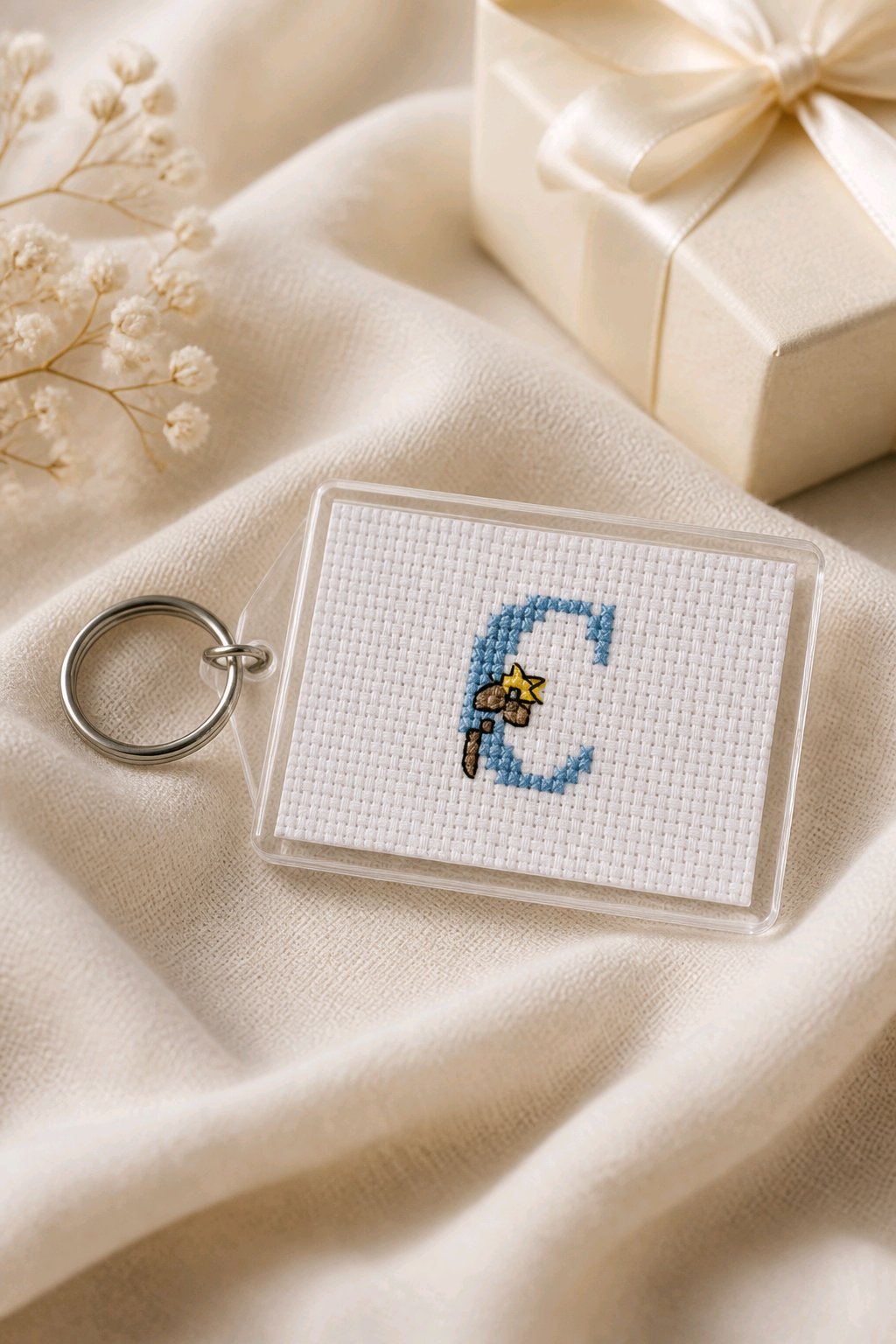 CROSS STITCH LARGE KEYRINGS INCLUDING P&P TO UK SALE ON 2 ITEMS + ACROSS MY SHOP CODE 267