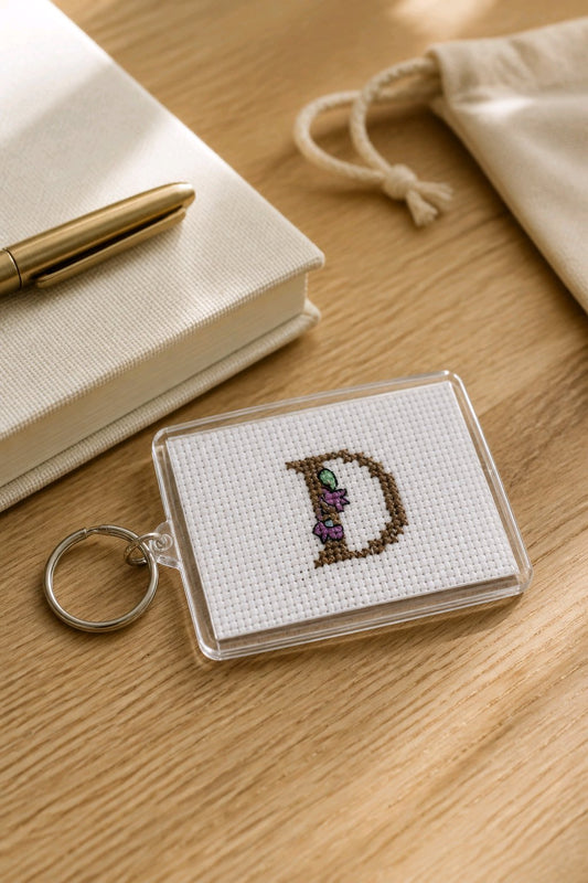 CROSS STITCH LARGE KEYRINGS INCLUDING P&P TO UK SALE ON 2 ITEMS + ACROSS MY SHOP CODE 268