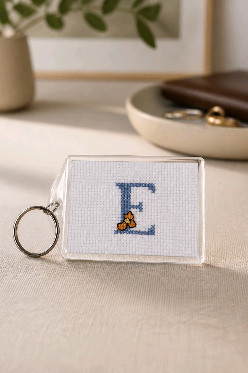 CROSS STITCH LARGE KEYRINGS INCLUDING P&P TO UK SALE ON 2 ITEMS + ACROSS MY SHOP CODE 269