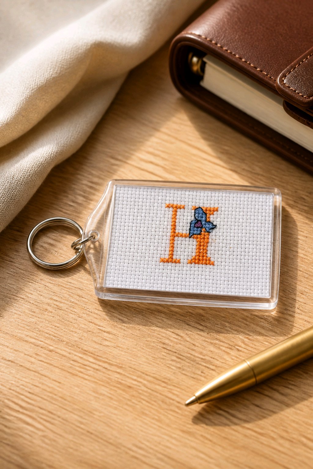 CROSS STITCH LARGE KEYRINGS INCLUDING P&P TO UK SALE ON 2 ITEMS + ACROSS MY SHOP CODE 272