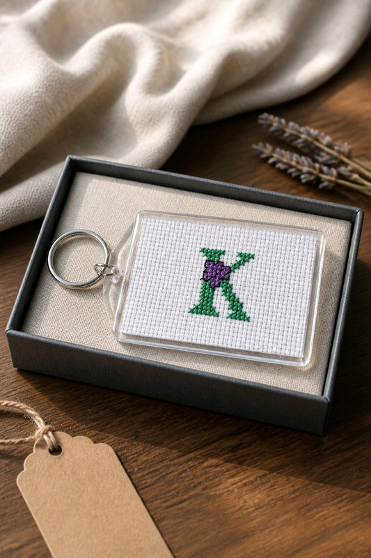 CROSS STITCH LARGE KEYRINGS INCLUDING P&P TO UK SALE ON 2 ITEMS + ACROSS MY SHOP CODE 275