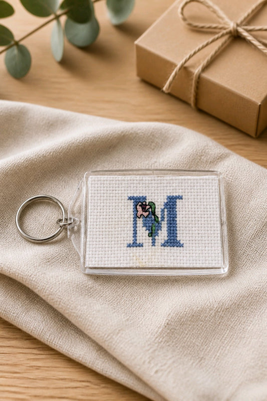 CROSS STITCH LARGE KEYRINGS INCLUDING P&P TO UK SALE ON 2 ITEMS + ACROSS MY SHOP CODE 277