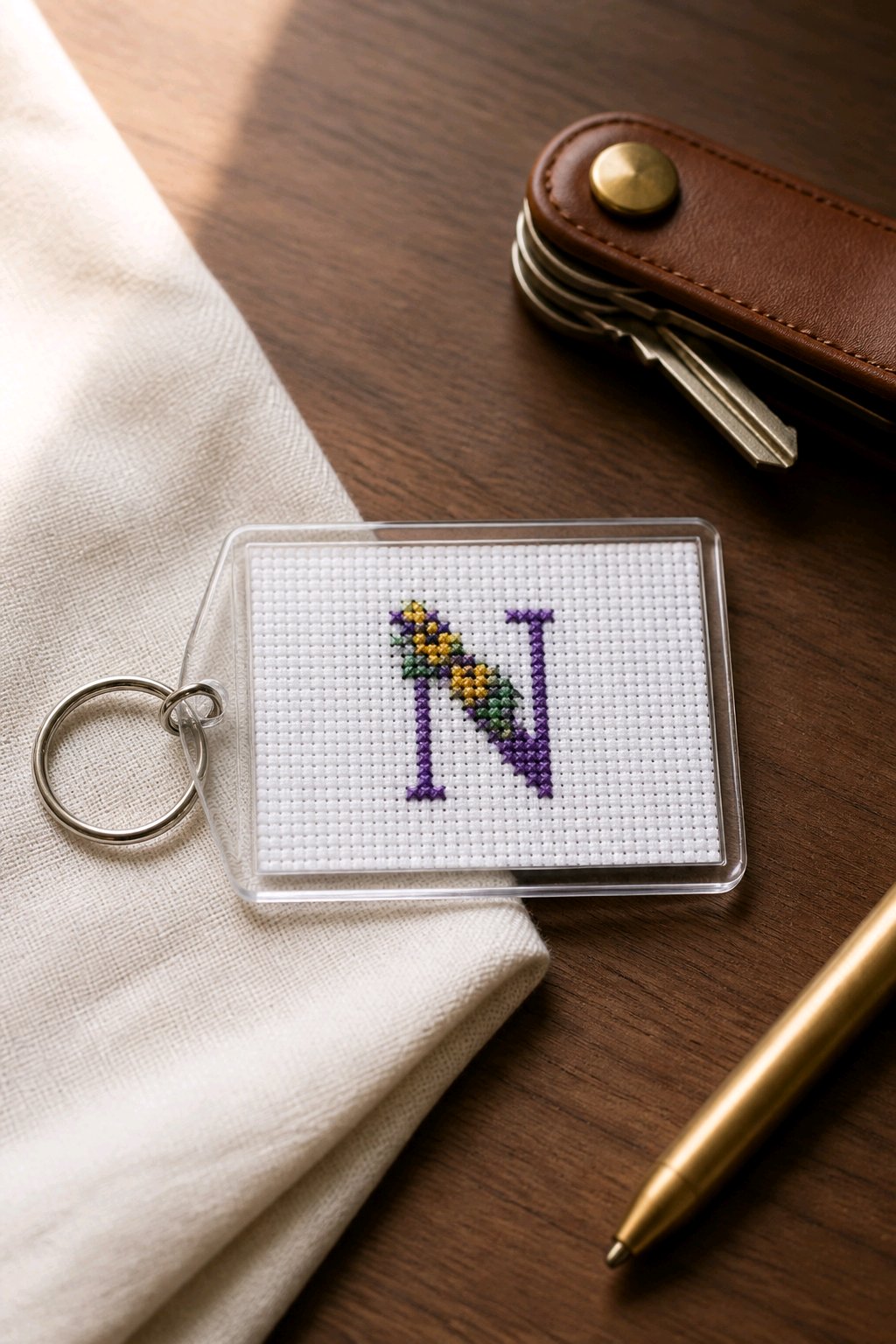 CROSS STITCH LARGE KEYRINGS INCLUDING P&P TO UK SALE ON 2 ITEMS + ACROSS MY SHOP CODE 278