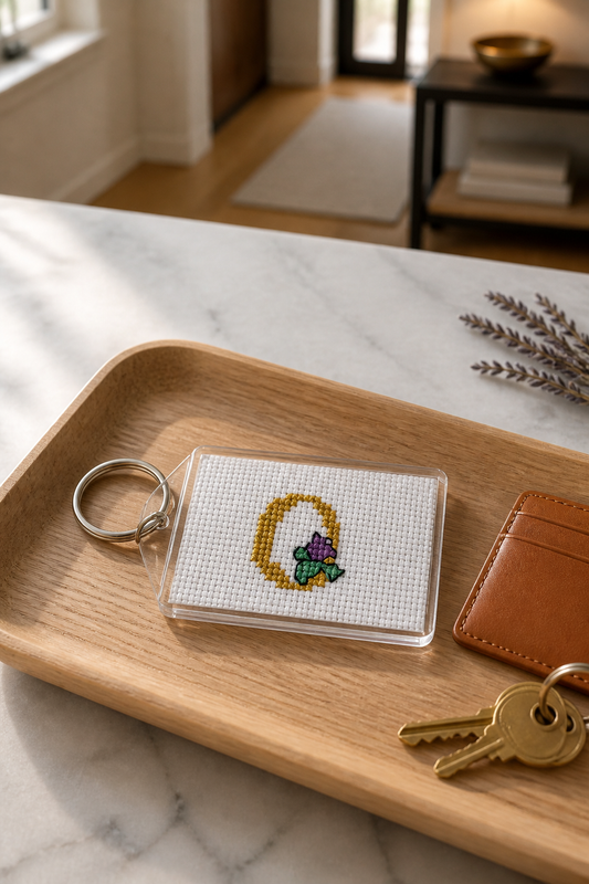 CROSS STITCH LARGE KEYRINGS INCLUDING P&P TO UK SALE ON 2 ITEMS + ACROSS MY SHOP CODE 279