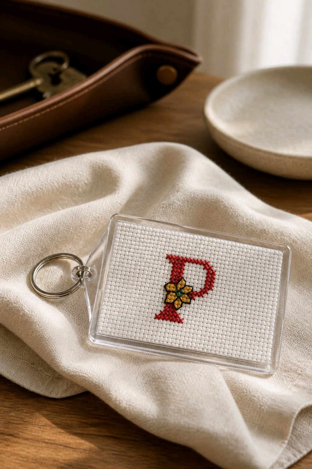 CROSS STITCH LARGE KEYRINGS INCLUDING P&P TO UK SALE ON 2 ITEMS + ACROSS MY SHOP CODE 280