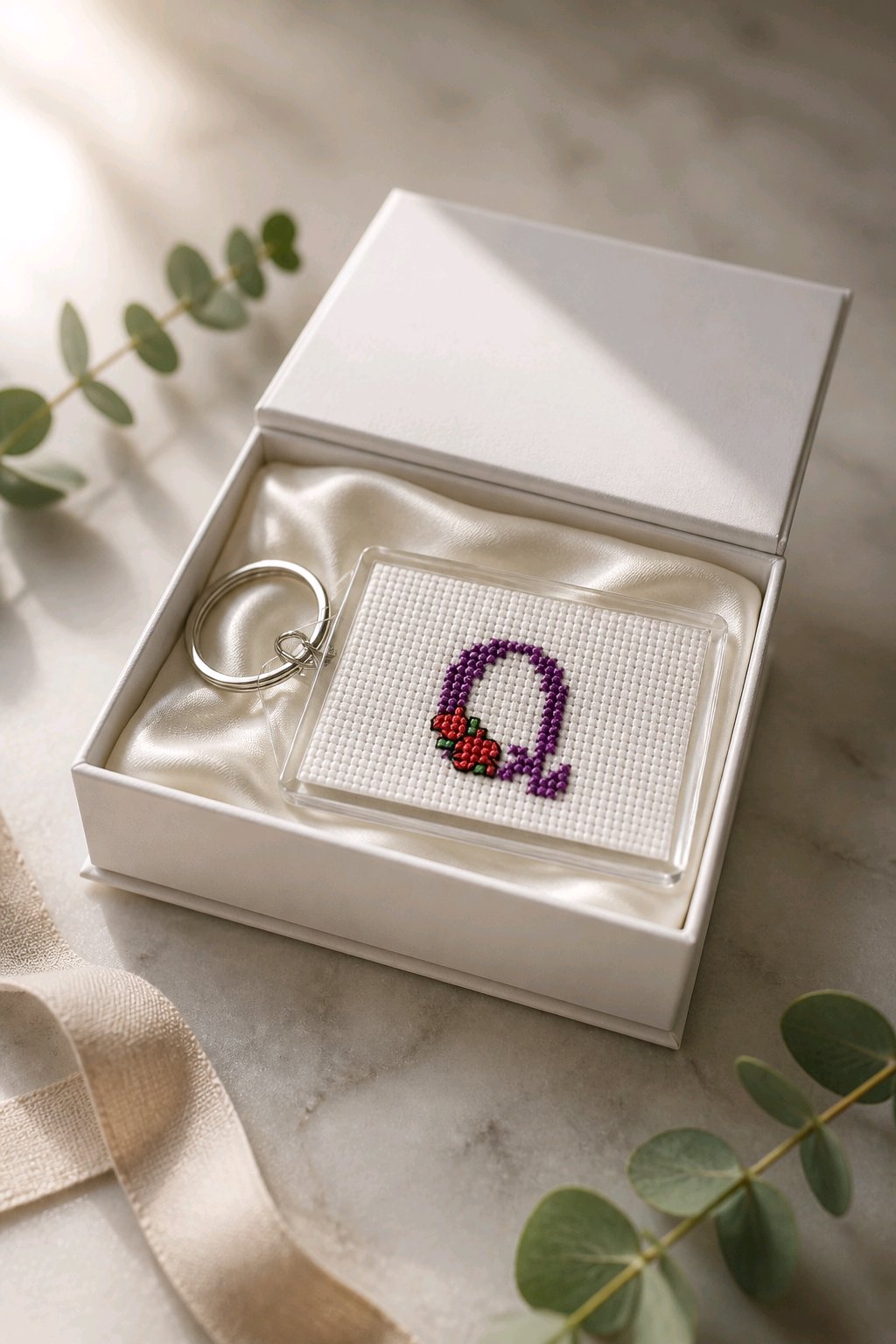 CROSS STITCH LARGE KEYRINGS INCLUDING P&P TO UK SALE ON 2 ITEMS + ACROSS MY SHOP CODE 281