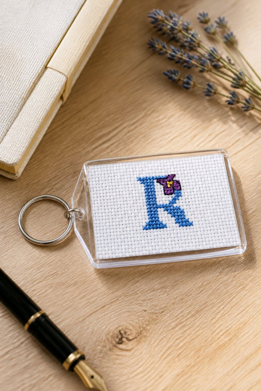 CROSS STITCH LARGE KEYRINGS INCLUDING P&P TO UK SALE ON 2 ITEMS + ACROSS MY SHOP CODE 282
